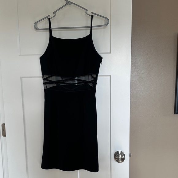 Cache Black Mini Dress with Mesh Detail - Picture 1 of 2